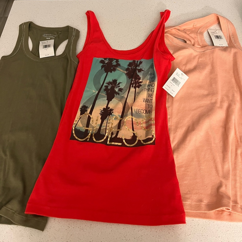 3 new with tags guess tank tops small